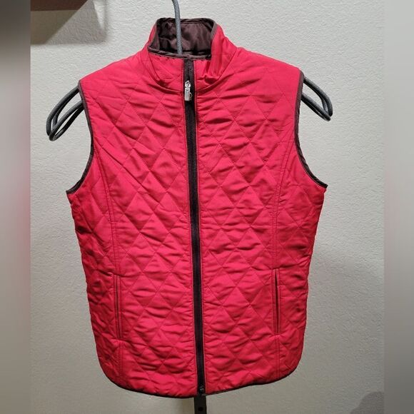 Fairway & Greene brown and red reversible quilted vest - Picture 3 of 8